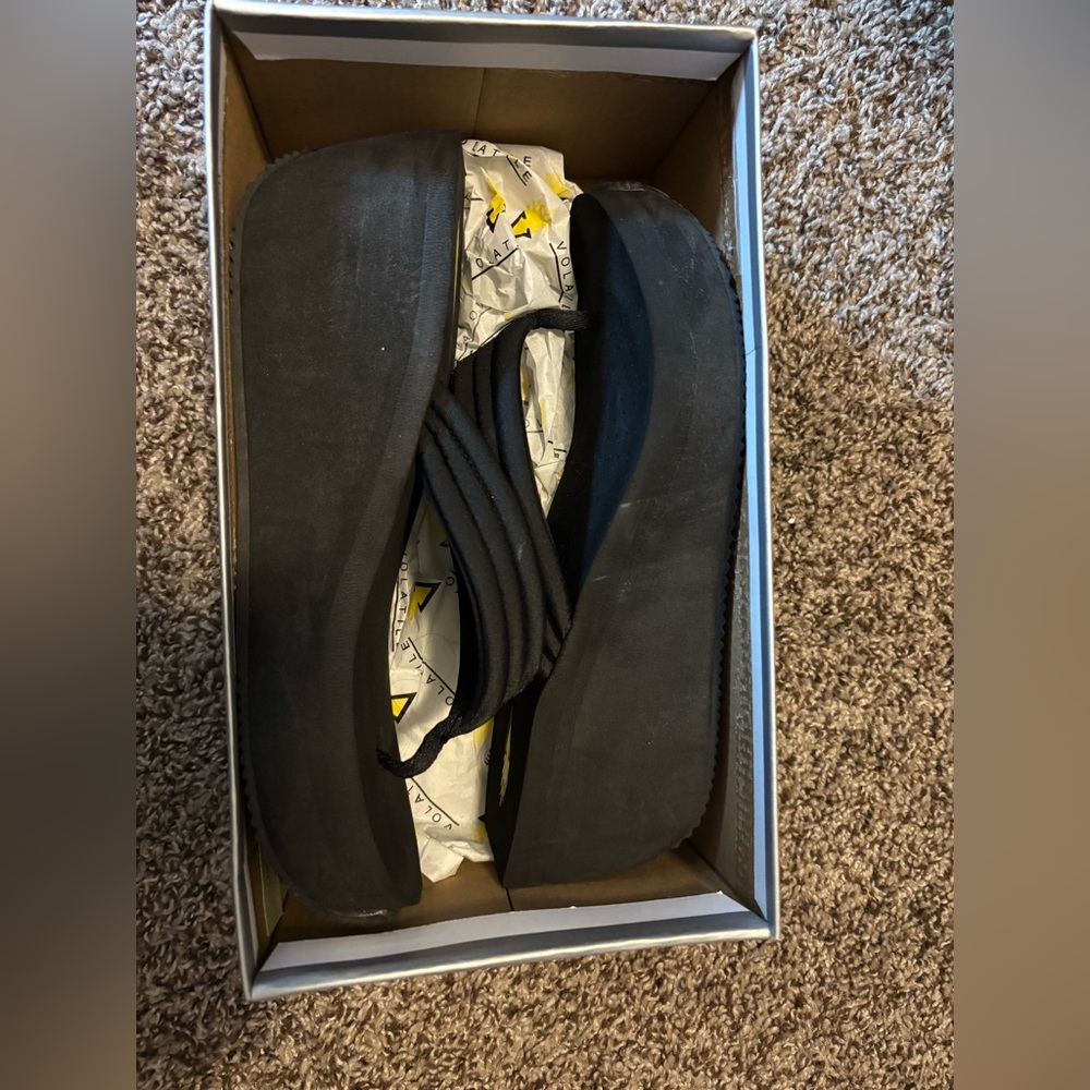 Volatile Black Platform Sandals